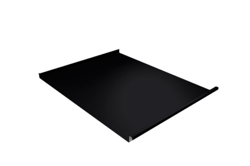 Фальц двойной стоячий  Line Grand Line 0,5 Rooftop Бархат с пленкой на замках RAL 9005 черный