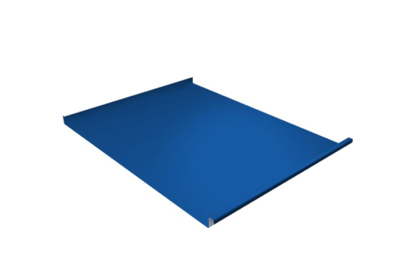 Фальц двойной стоячий  Line Grand Line 0,5 Satin с пленкой на замках RAL 5005 сигнальный синий