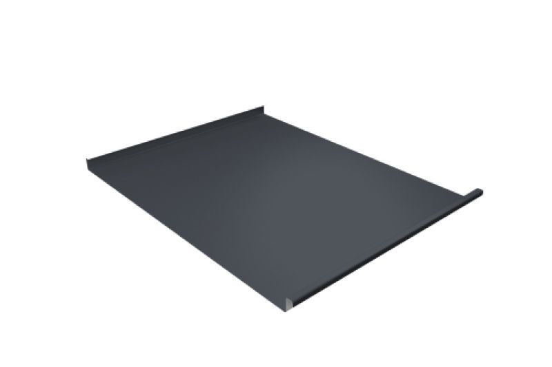 Фальц двойной стоячий  Line Grand Line 0,5 Satin Matt TX с пленкой на замках RAL 7024 мокрый асфальт