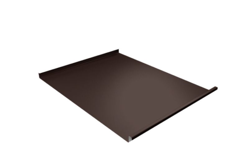 Фальц двойной стоячий  Line Grand Line 0,5 Satin Matt TX с пленкой на замках RAL 8017 шоколад