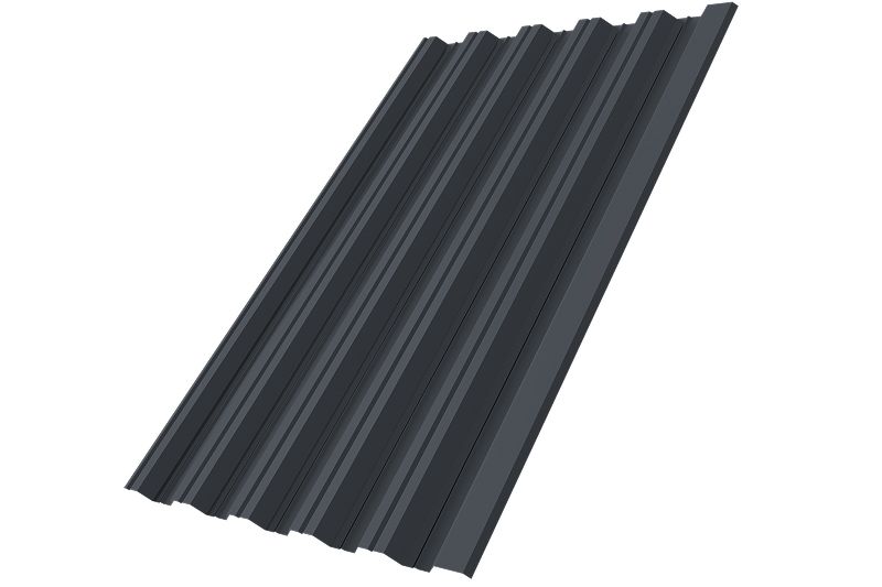 Профнастил НС35R Grand Line 0,5 PurPro RAL 7024 мокрый асфальт