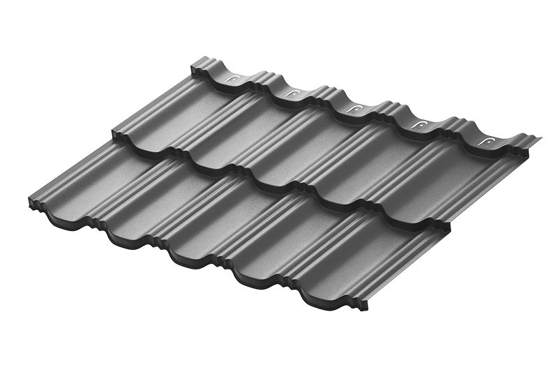 Модульная металлическая черепица Аквасистем Гётеборг PU Matt (Zn180) 0,5мм Rooftop Бархат (лист 1205х765 мм) RAL 7024