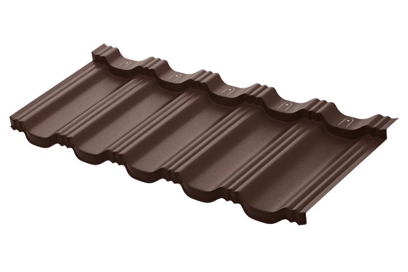 Модульная металлическая черепица Аквасистем Гётеборг XLL PU Matt (Zn275) 0,5мм Rooftop Кашемир (лист 1185х465 мм) RAL 8017