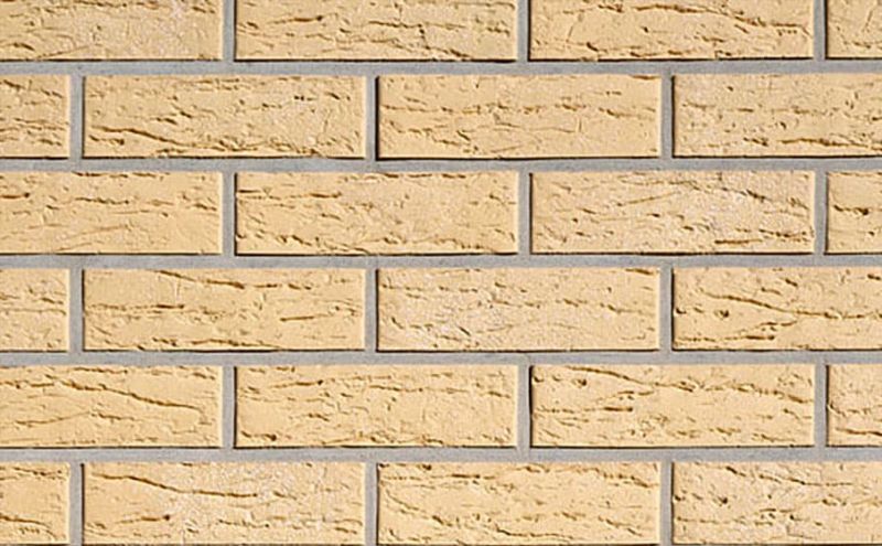 Клинкерная облицовочная плитка Roben NF14 Rimini Gelb genarbt besande рельефная, 240*14*71 мм