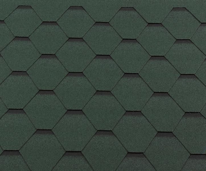 Гибкая черепица Shingle Roofshield Premium Стандарт Зеленый с оттенением