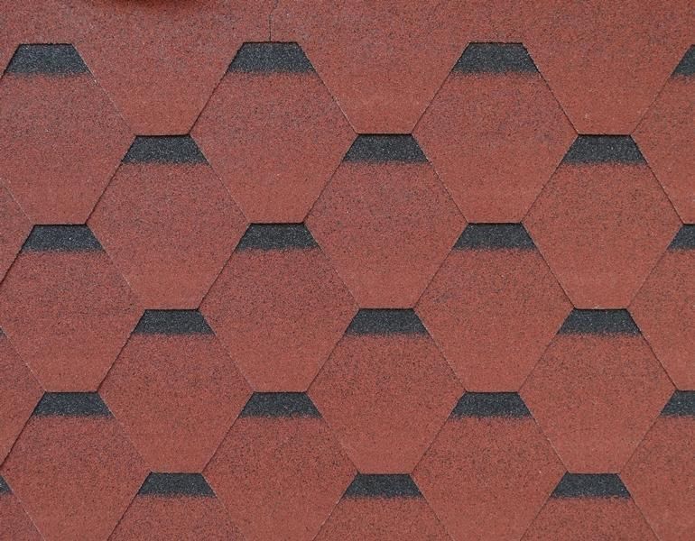 Гибкая черепица Shingle Roofshield Family LITE Стандарт Красный с оттенением