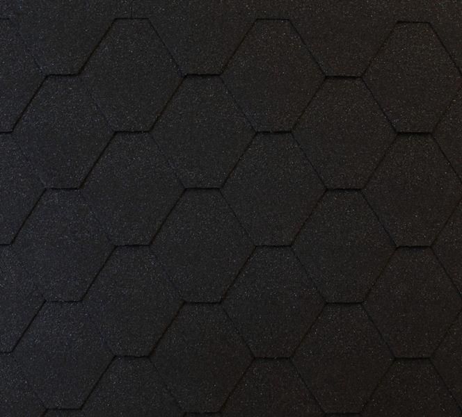 Гибкая черепица Shingle Roofshield Family EcoLITE Стандарт Графитно-черный