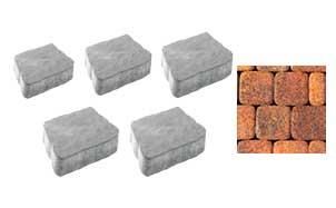 Плитка тротуарная ВЫБОР комплект из 5 видов плит Антик Б.3.А.6 Листопад гладкий цвет Арабская ночь