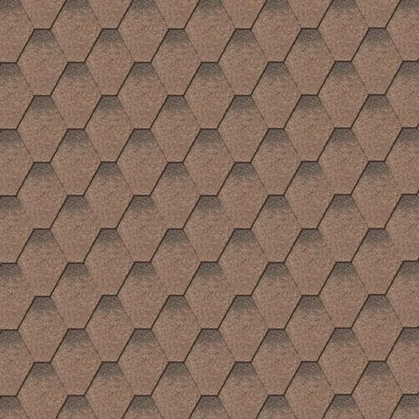 Гибкая черепица IKO Superglass Hex Dual Brown Ultra