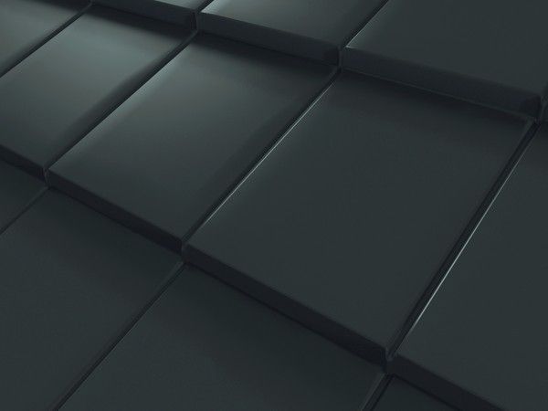 Композитная черепица Decra Лист Decra Qube Антрацит  (Декра)