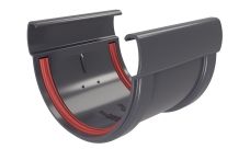 Соединитель желобов  ПВХ стандарт графит, 135х90мм