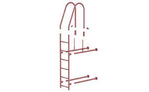 Лестница фасадная (верхняя секция) коричневая 1,8 м