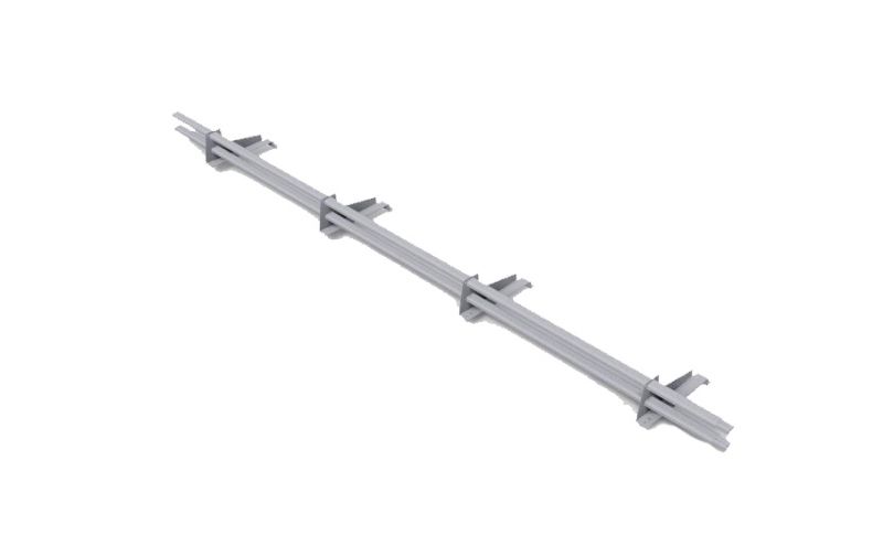 Комплект трубчатого снегозадержания BORGE 3 м для металлочерепицы с высокой ступенькой 400 мм, серо-коричневый