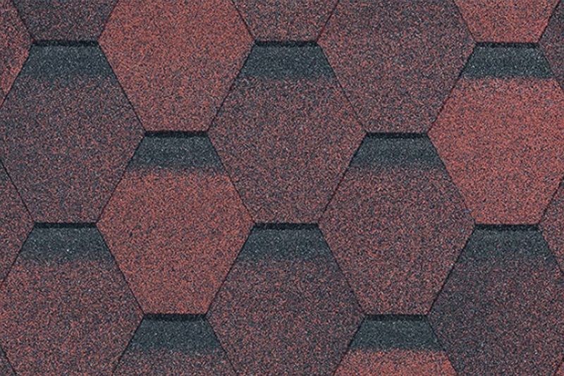 Гибкая черепица Docke / Деке  EURASIA ШЕСТИГРАННИК, Красный