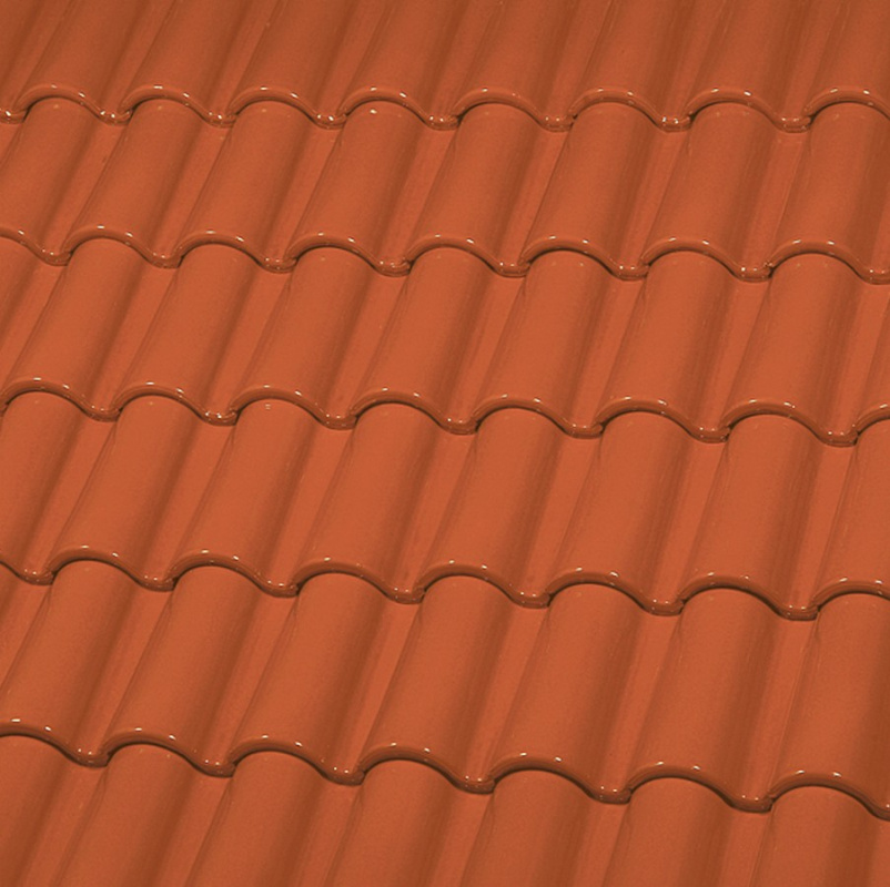 Керамическая черепица большая двухволновая ГЛАЗУРЬ С ДВУХ СТОРОН HONEY