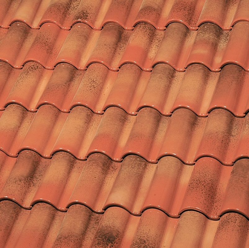 Керамическая черепица маленькая двухволновая ГЛАЗУРЬ С ДВУХ СТОРОН TRANSPARENT HISPANIA