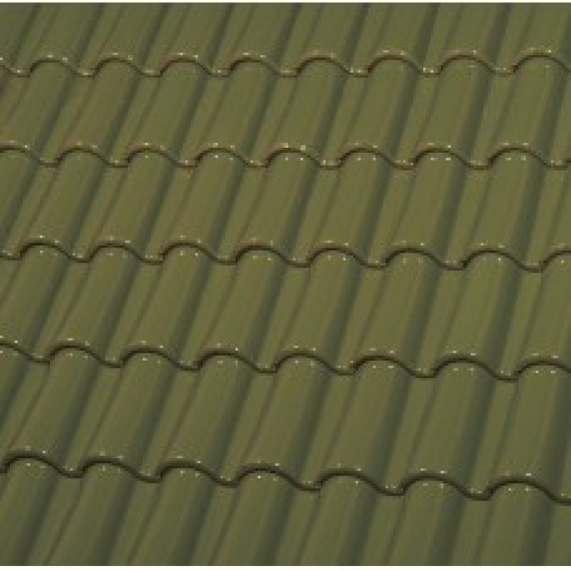 Керамическая черепица Монах и Монашка ГЛАЗУРЬ ЕТ40*1 OLIVE GREEN