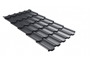 Металлочерепица Grand Line Kvinta Uno Satin RAL 7024 мокрый асфальт