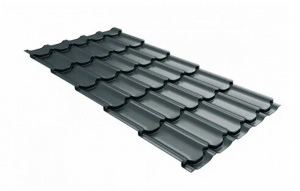 Металлочерепица Grand Line Kvinta plus PurLite Matt RAL 7016 антрацитово-серый