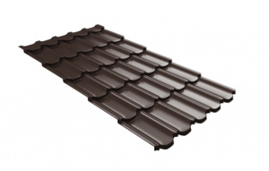 Металлочерепица Grand Line Kvinta plus PurPro RAL 8017 шоколад