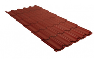 Металлочерепица Grand Line Kvinta plus PurLite Matt RAL 8004 терракота