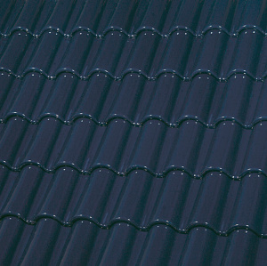 Керамическая черепица большая двухволновая ГЛАЗУРЬ С ДВУХ СТОРОН COBALT BLUE