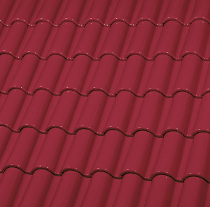 Керамическая черепица маленькая двухволновая ГЛАЗУРЬ С ДВУХ СТОРОН CARMINE