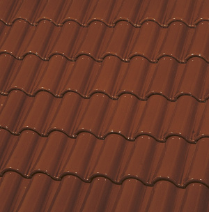 Керамическая черепица маленькая двухволновая ГЛАЗУРЬ С ДВУХ СТОРОН COGNAC